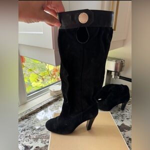 Michael Kors Black Suede Slouch Boots 7.5